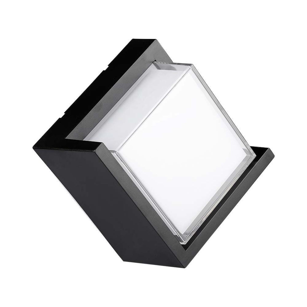 12W LED Wall Light Sami-Frame Black Square 4000K