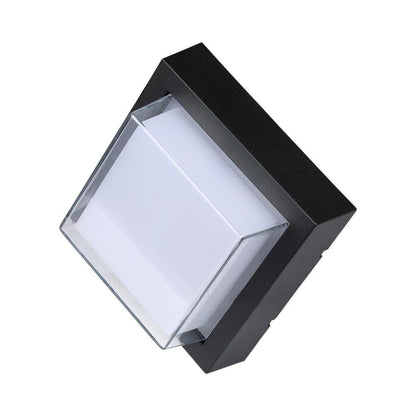 7W Led Wall Light 3000K Black-Square Ip65