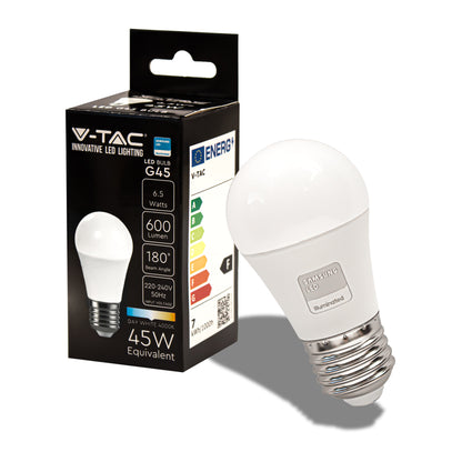 LED Bulb - Samsung Chip 6.5W E27 G45 Plastic 4000K