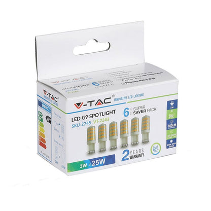 LED Spotlight - 3W G9 Plastic 4000K 6pcs/Pack