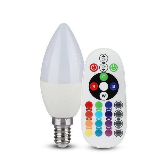 LED Bulb - 3.5W E14 A80 Candle Dimming Brightness RD Control RGB 3000K