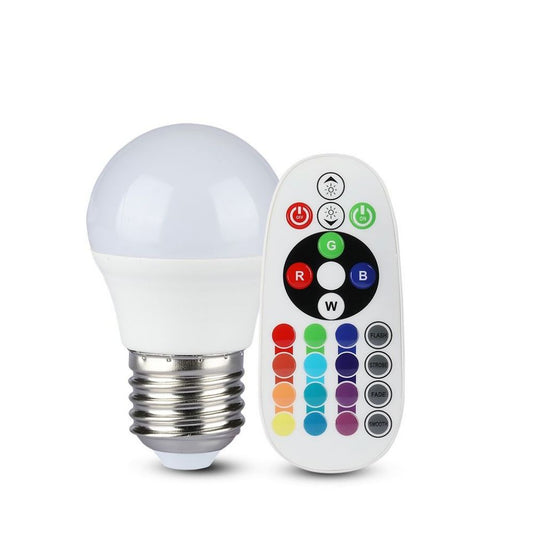 LED Bulb - 3.5W E27 G45 RF Control RGB + 3000K