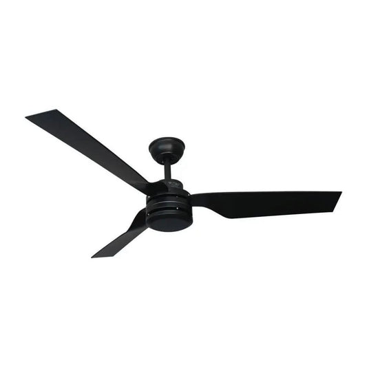 65W LED Ceiling Fan Silver Body RF Control  3 Black  Blades  AC Motor  ( 52INCH )