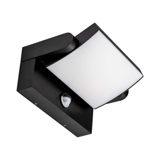 20W Led Wall Light With Sensor 3000K Black Body, Ip65