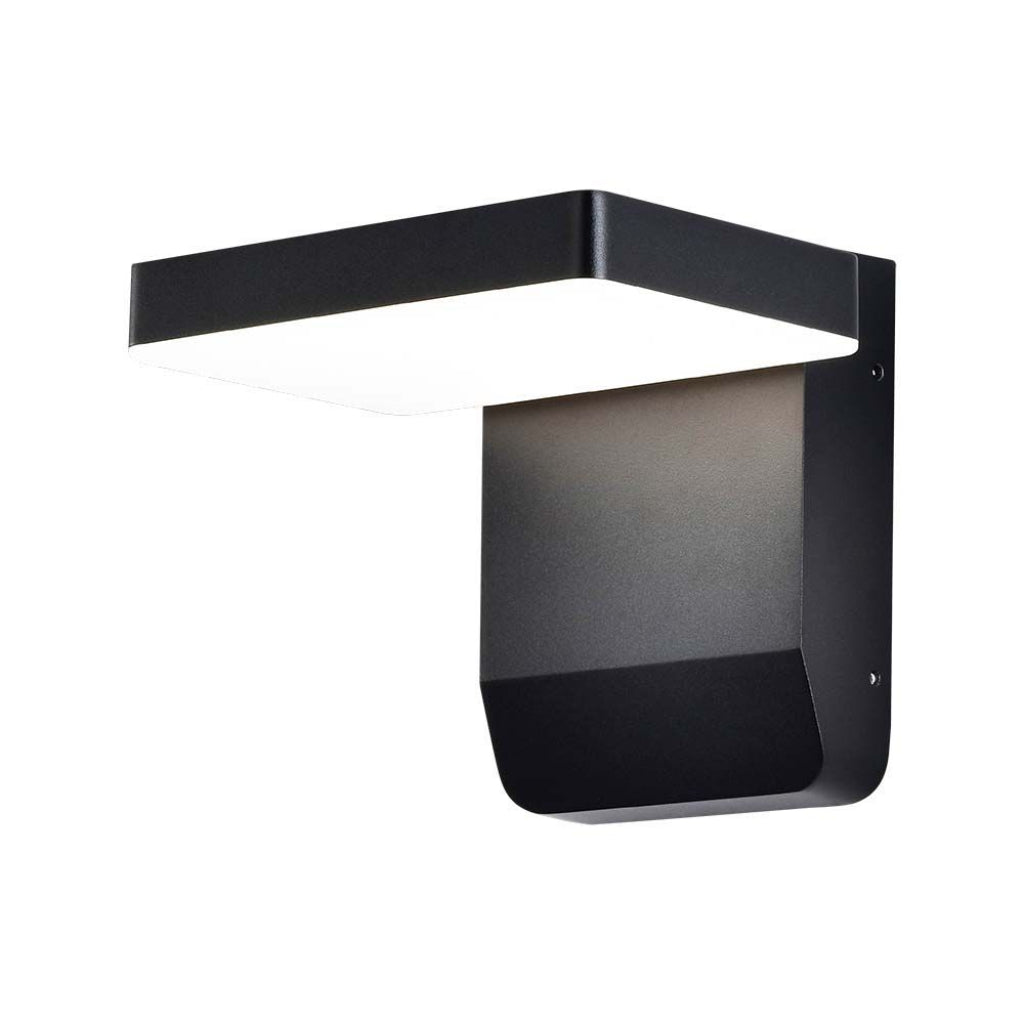 20W Led Wall Light 3000K Black Body Square, Ip65