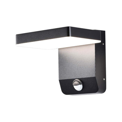 20W Led Wall Light With Sensor 3000K Black Body Square, Ip65