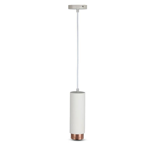 GU10 Fitting Gypsum Pendant Suspended Metal With Matt Rose Gold Bottom