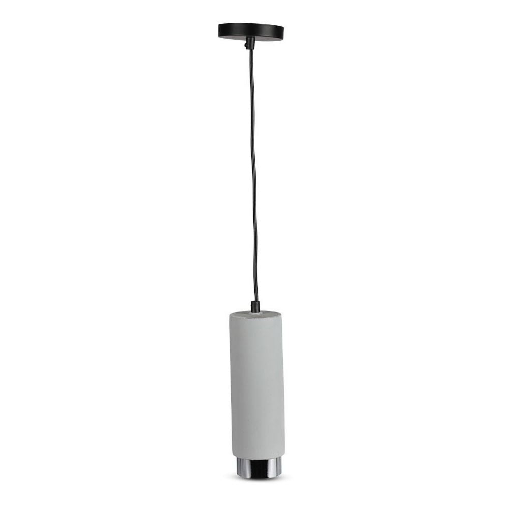 GU10 Fitting Gypsum Concrete Pendant Metal With Chrome Bottom