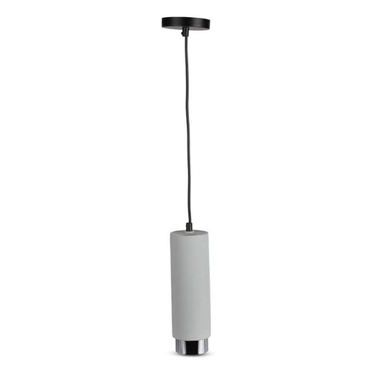 GU10 Fitting Gypsum Concrete Pendant Metal With Chrome Bottom