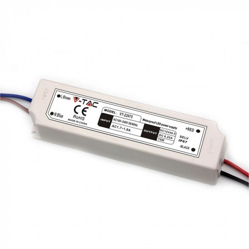 LED Power Supply - 75W IP67 Plastic Waterproof