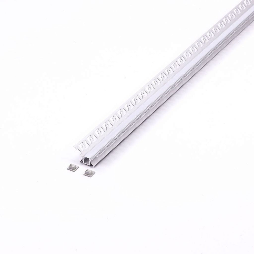 Led Strip Mounting Kit With Diffuser Aluminum Milky Gypsum Inner Corner 2000MM