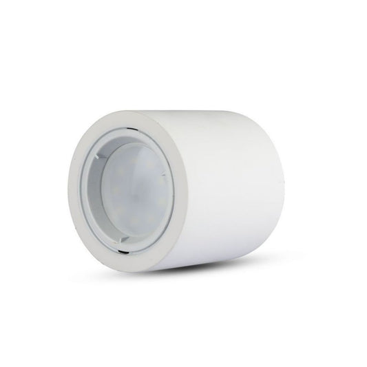 GU10 Fitting Round Gypsum With Aluminium Ring White