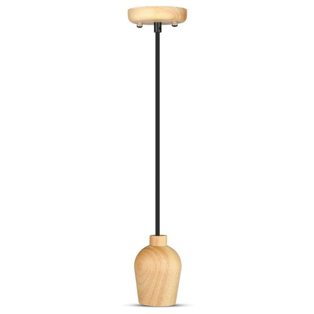 Wooden Pendant Light Black Wire