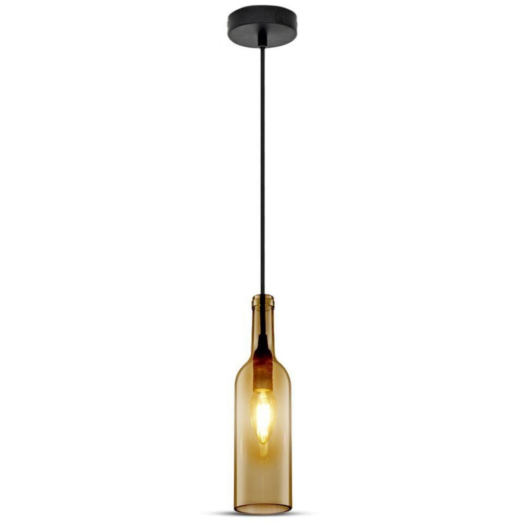 Bottle Pendant Light Brown