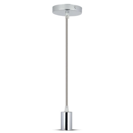 Chrome Metal Cup Pendant Light Grey