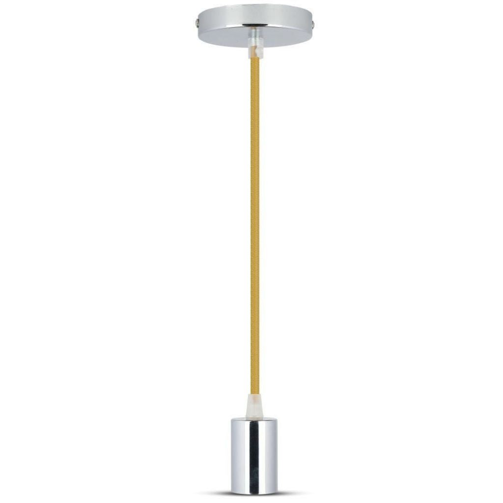 Chrome Metal Cup Pendant Light Beige