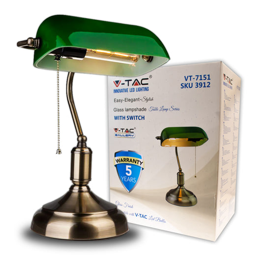 E27 Bakelite Table Lamp holder With Switch Green