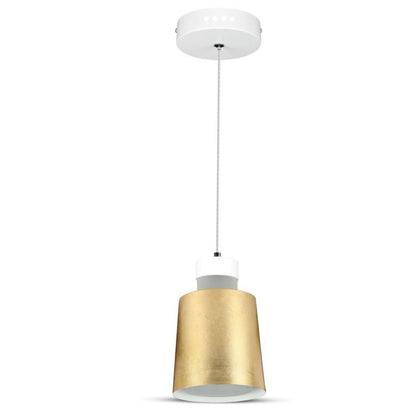 7W LED Pendant Light (Acrylic) - Gold Lamp Shade 120*190mm 4000K