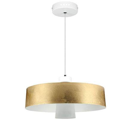 7W LED Pendant Light (Acrylic) - Gold Lamp Shade 340*190mm 3000K