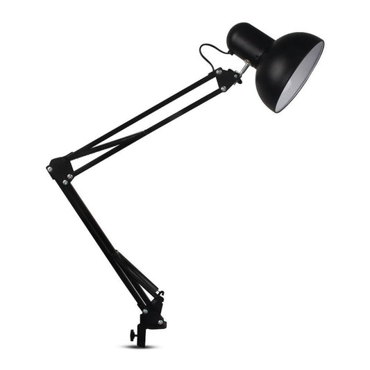 Designer Table Lamp With Adjustable Metal Bracket + Switch & E27 Holder Hookup - Black
