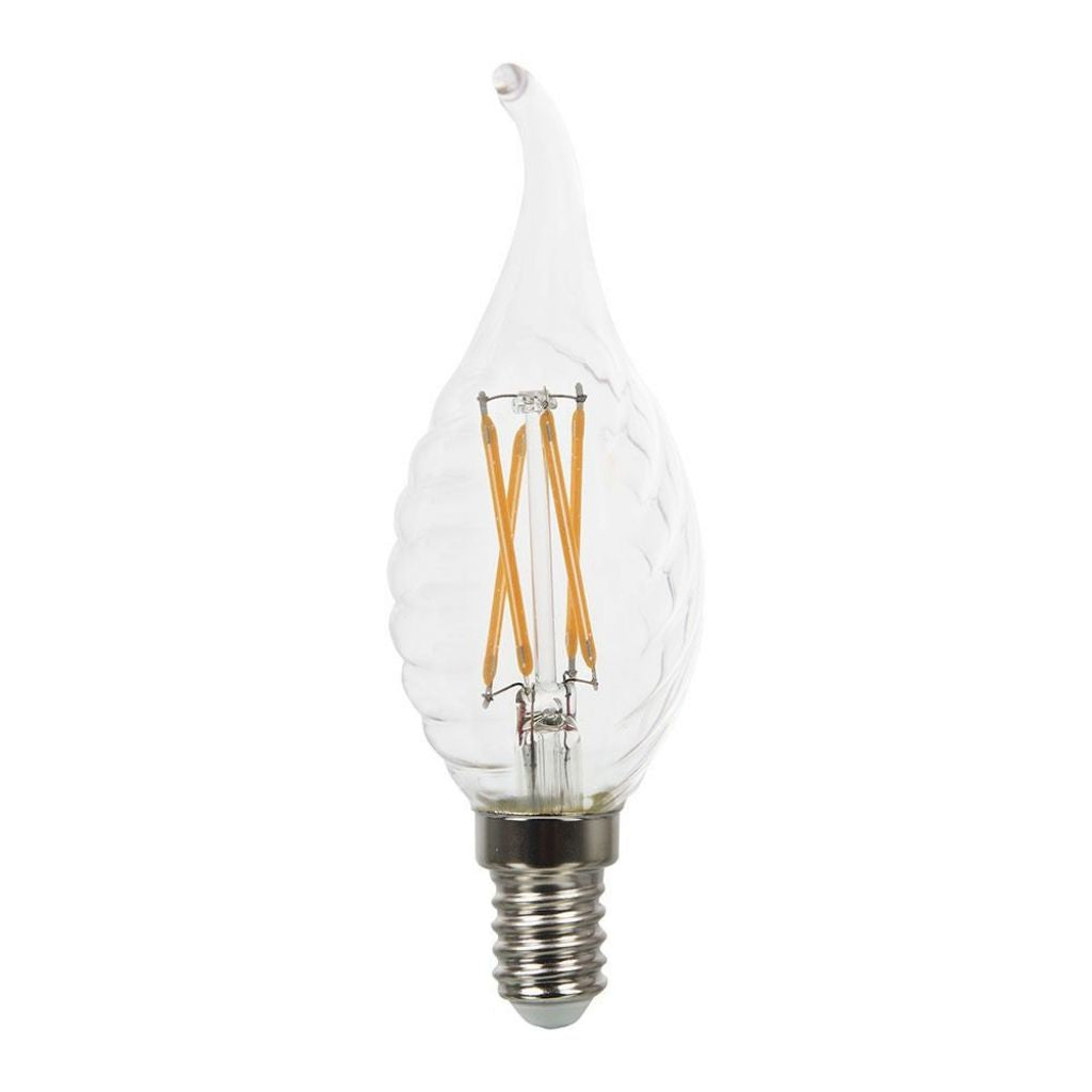 LED Bulb - 4W Cross Filament E14 Twist Candle Tail 2700K Dimmable