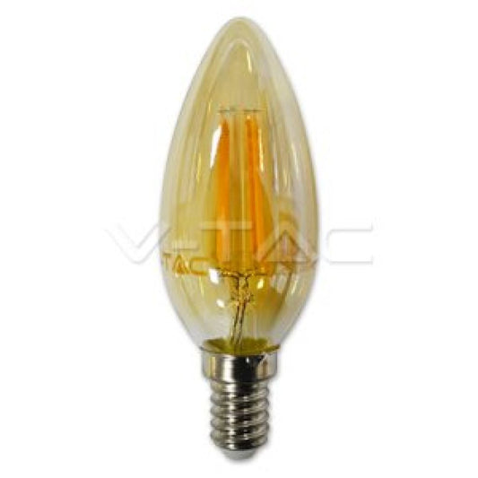 LED Bulb - 4W Filament E14 Candle Amber Cover 2200K