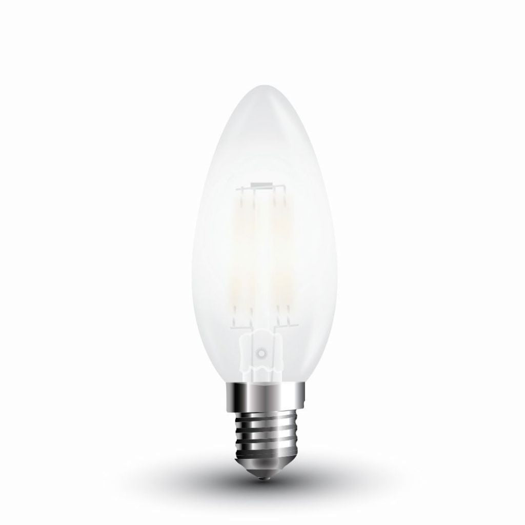 LED Bulb - 4W Filament E14 Frost Cover Candle 6400K