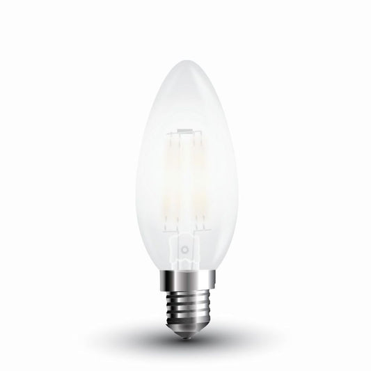 LED Bulb - 4W Filament E14 Frost Cover Candle 6400K