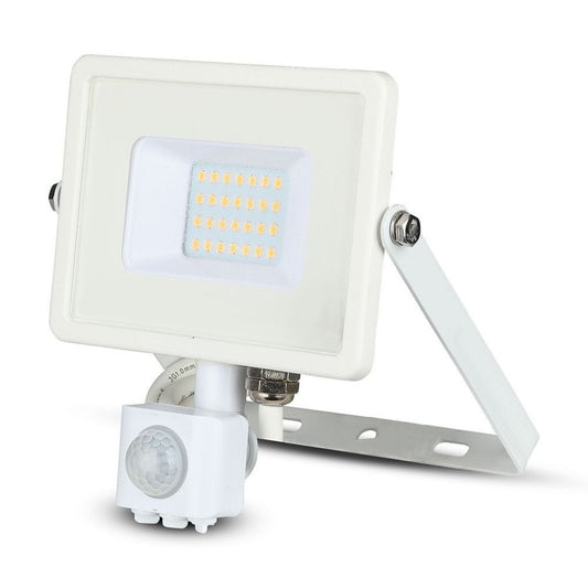 20W LED Sensor Floodlight Samsung Chip Cut-OFF Function White Body 6400K