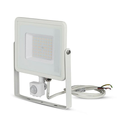 50W LED Sensor Floodlight Samsung Chip Cut-OFF Function White Body 3000K