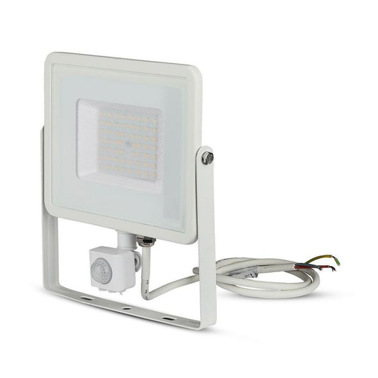 50W LED Sensor Floodlight Samsung Chip Cut-OFF Function White Body 4000K