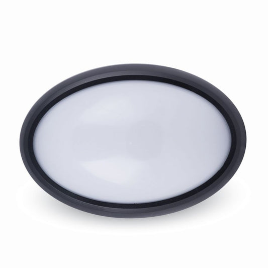 12W LED Full Oval Ceiling Lamp Black Body IP66 4000K