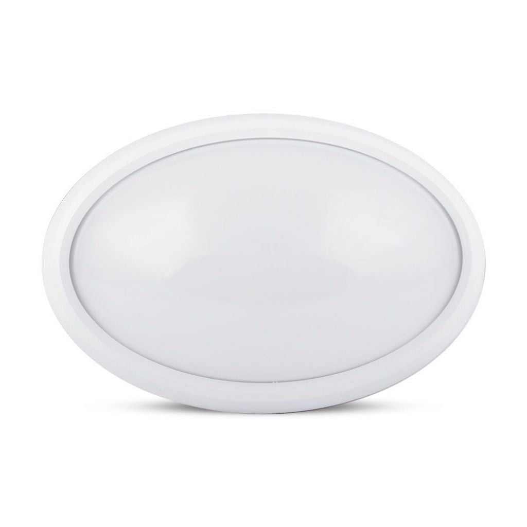 12W Oval Dome Light Fitting White Body Round 6000K IP65