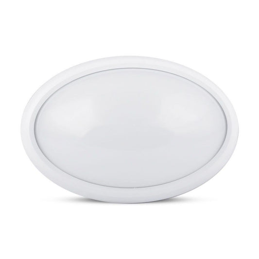 12W Oval Dome Light Fitting White Body Round 6000K IP65