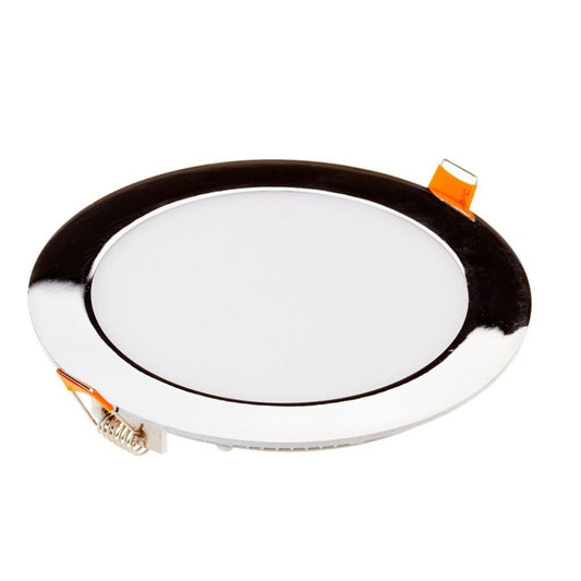 18W LED Slim Panel Light Chrome Round 3000K