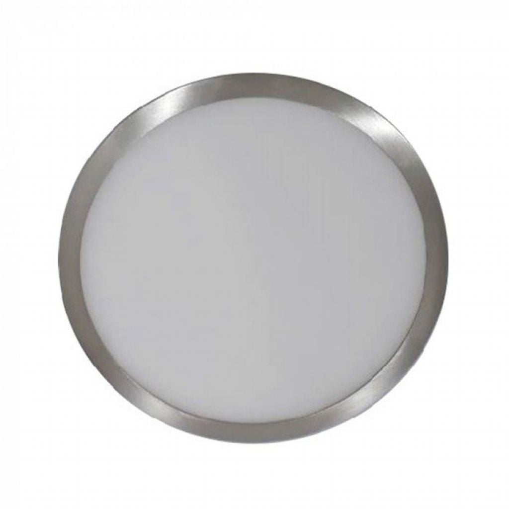 6W LED Surface Panel Light Satin Nickel Round 6000K