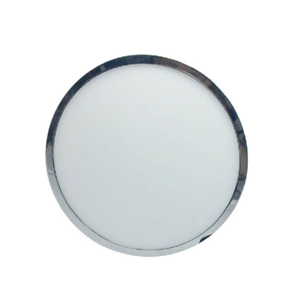 12W LED Surface Panel Light Chrome Round 6400K