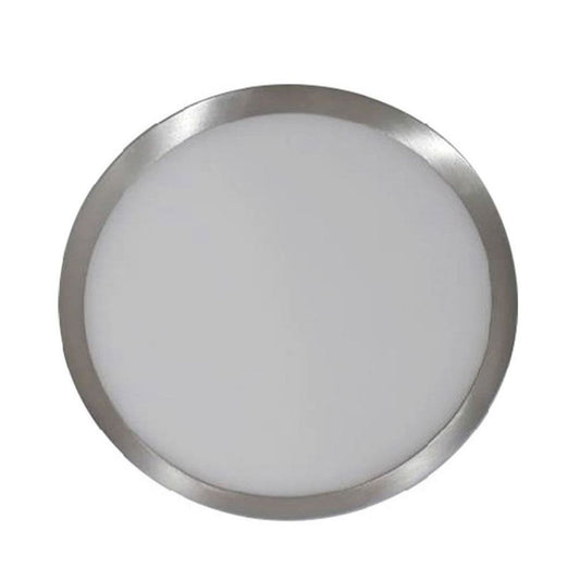 12W LED Surface Panel Light Satin Nickel Round 3000K