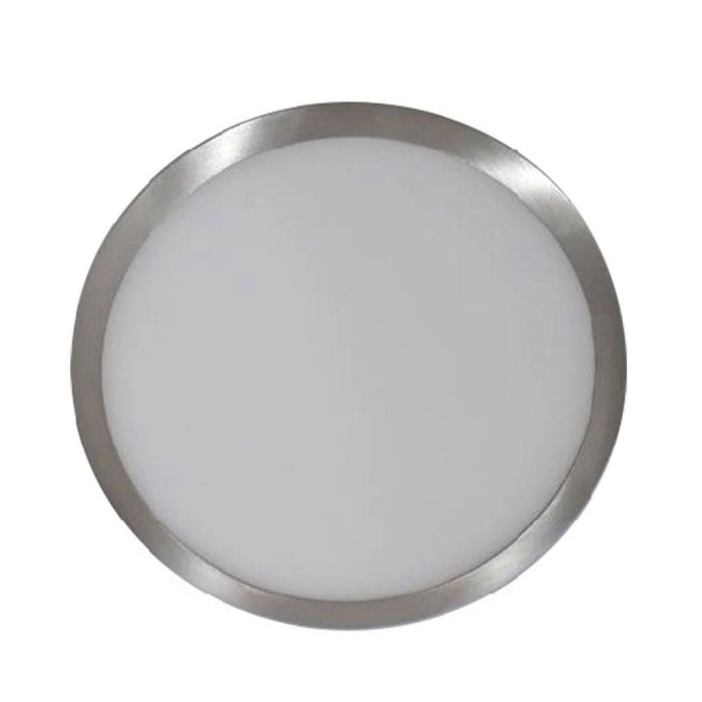 18W LED Surface Panel Light Satin Nickel Round 6000K