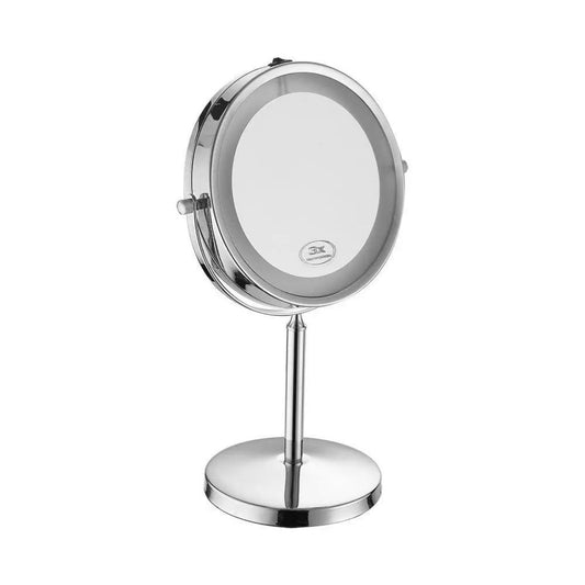 3W LED Mirror Light  With 4*AAA Battery Nickel Body D:17CM 6400K