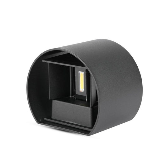 6W Wall Lamp Black Body Round IP65 3000K