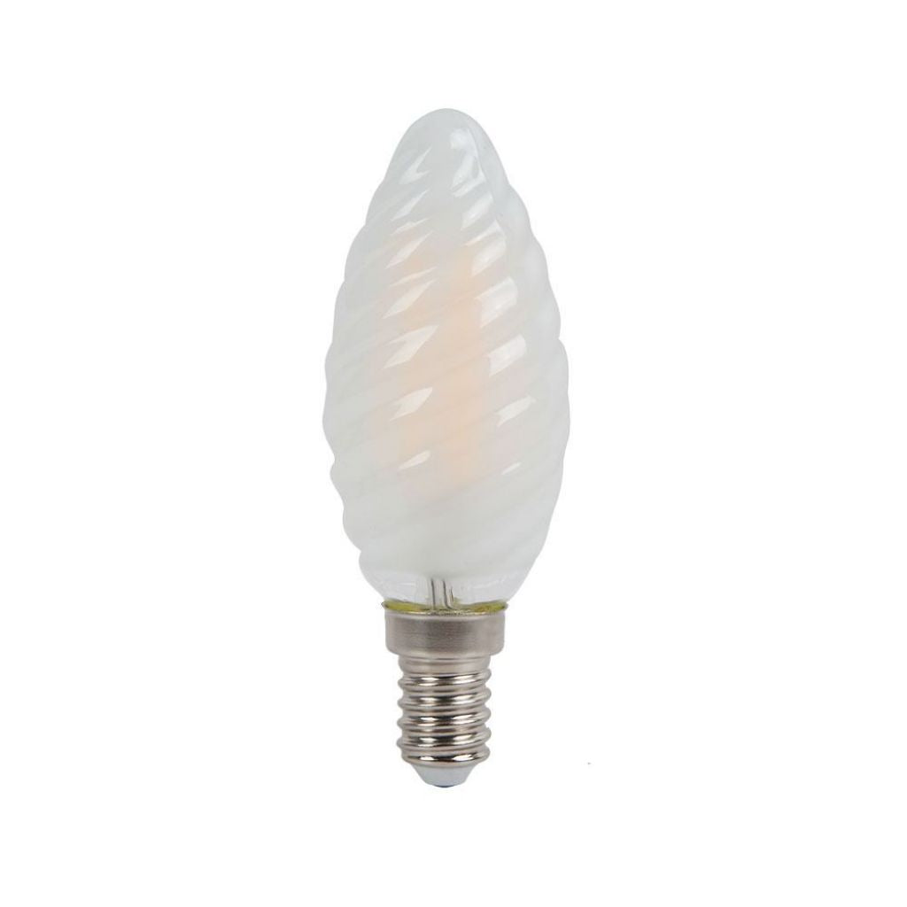LED Bulb - 4W Cross Filament Frost E14 Cover Twist Candle 6400K