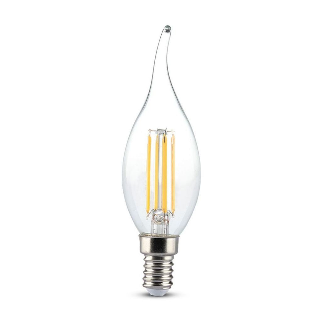 LED Bulb - 4W Filament E14 Candle Amber Cover Tail 2200K