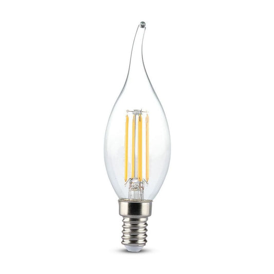 LED Bulb - 4W Filament E14 Candle Amber Cover Tail 2200K