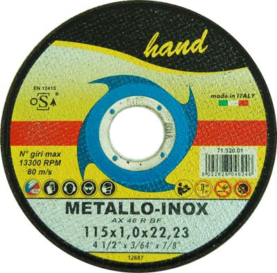 DISCO ABRASIVO TAGLIO FERRO PIANO HAND