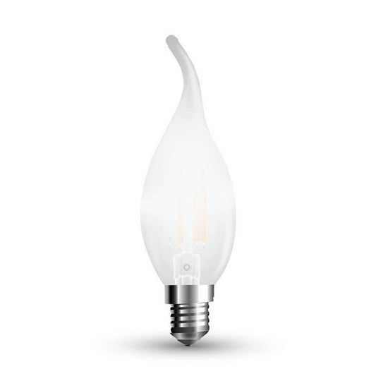 LED Bulb - 4W Filament E14 Frost Cover Candle Flame Tail 2700K Dimmable