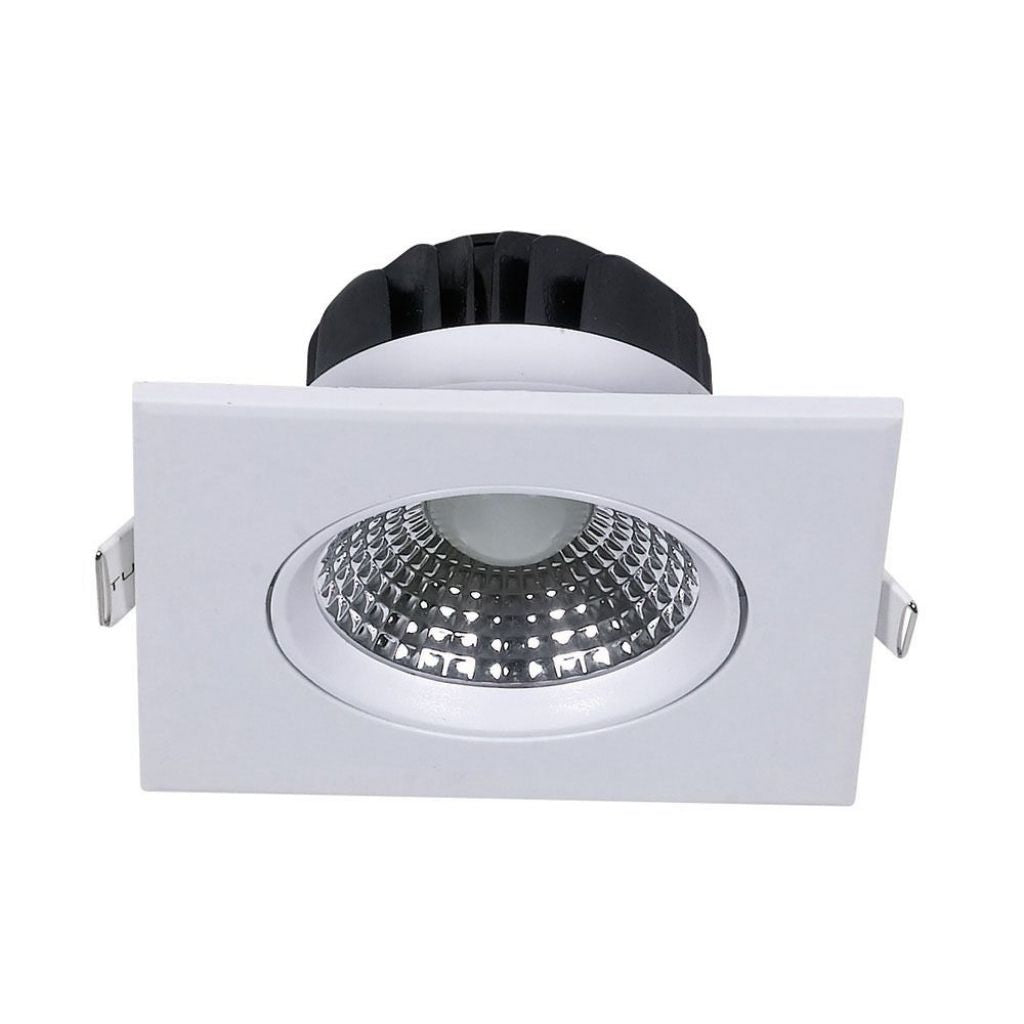 5W LED Downlight Square Changing Angle White Body 3000K