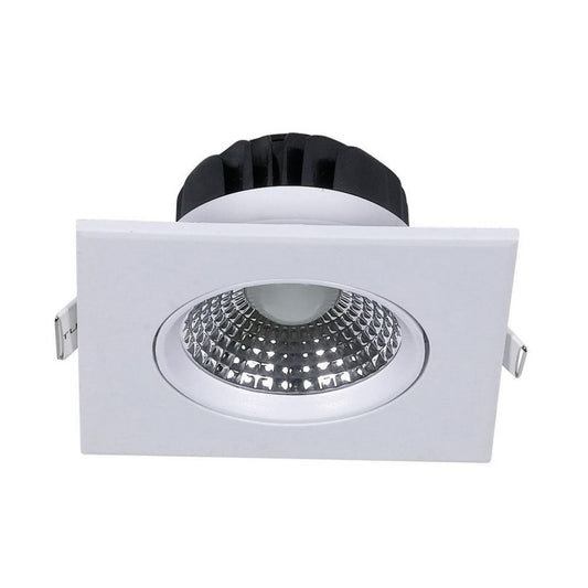 5W LED Downlight Square Changing Angle White Body 3000K