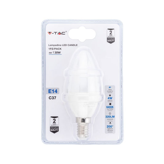 Lampadina LED 4W E14 Candela 6400K (Blister 1 pezzo)