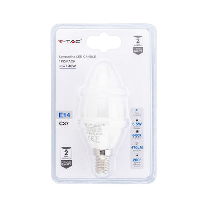Lampadina LED 5.5W E14 Candela 6400K (Blister 1 pezzo)